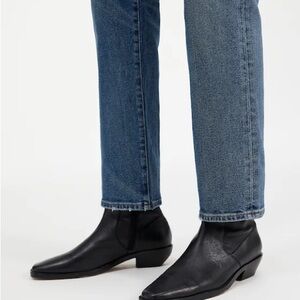 Madewell Idris Black Leather Ankle Boot